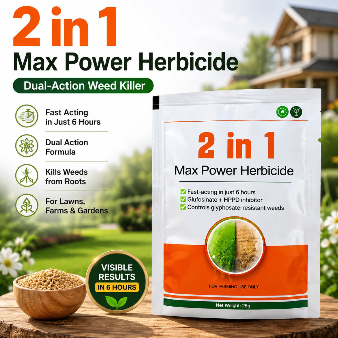 Dual-Action Weed Killer - Max Power Herbicide (Pack of 2)