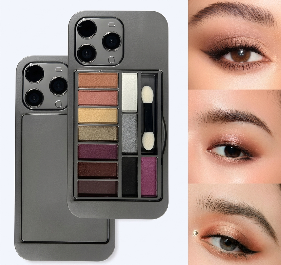Viral iPhone-Style Eyeshadow Palette ✨ (12 Shades) with Mirror & Brush