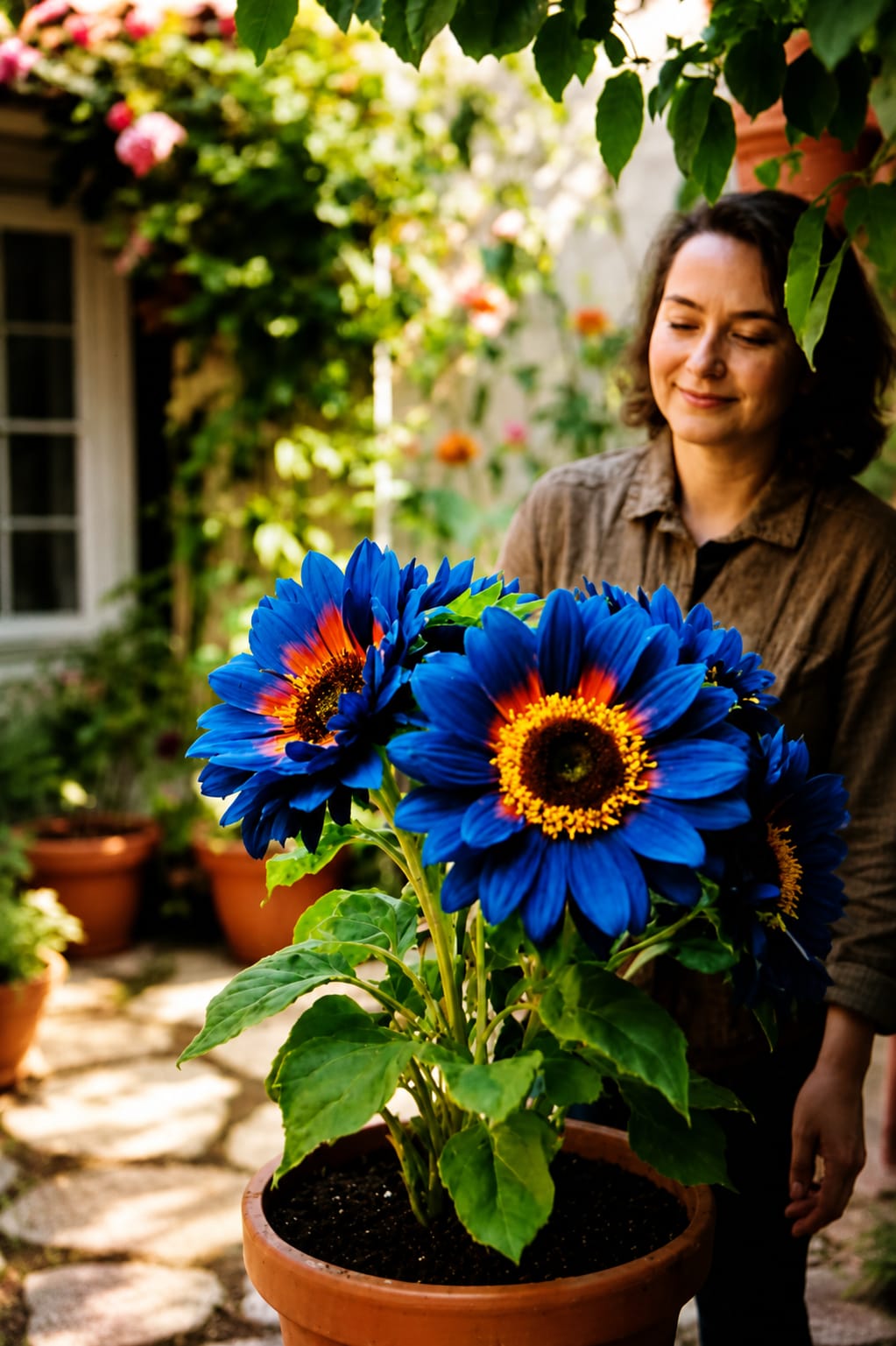 🌻 Blue Flame Sunflower Seeds + 100g Organic Potting Mix FREE
