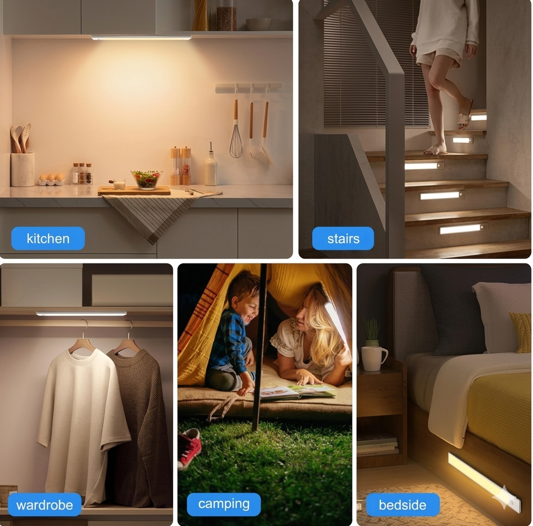 Motion Sensor LED Cabinet Light – Wireless Rechargeable Under Cabinet Lighting