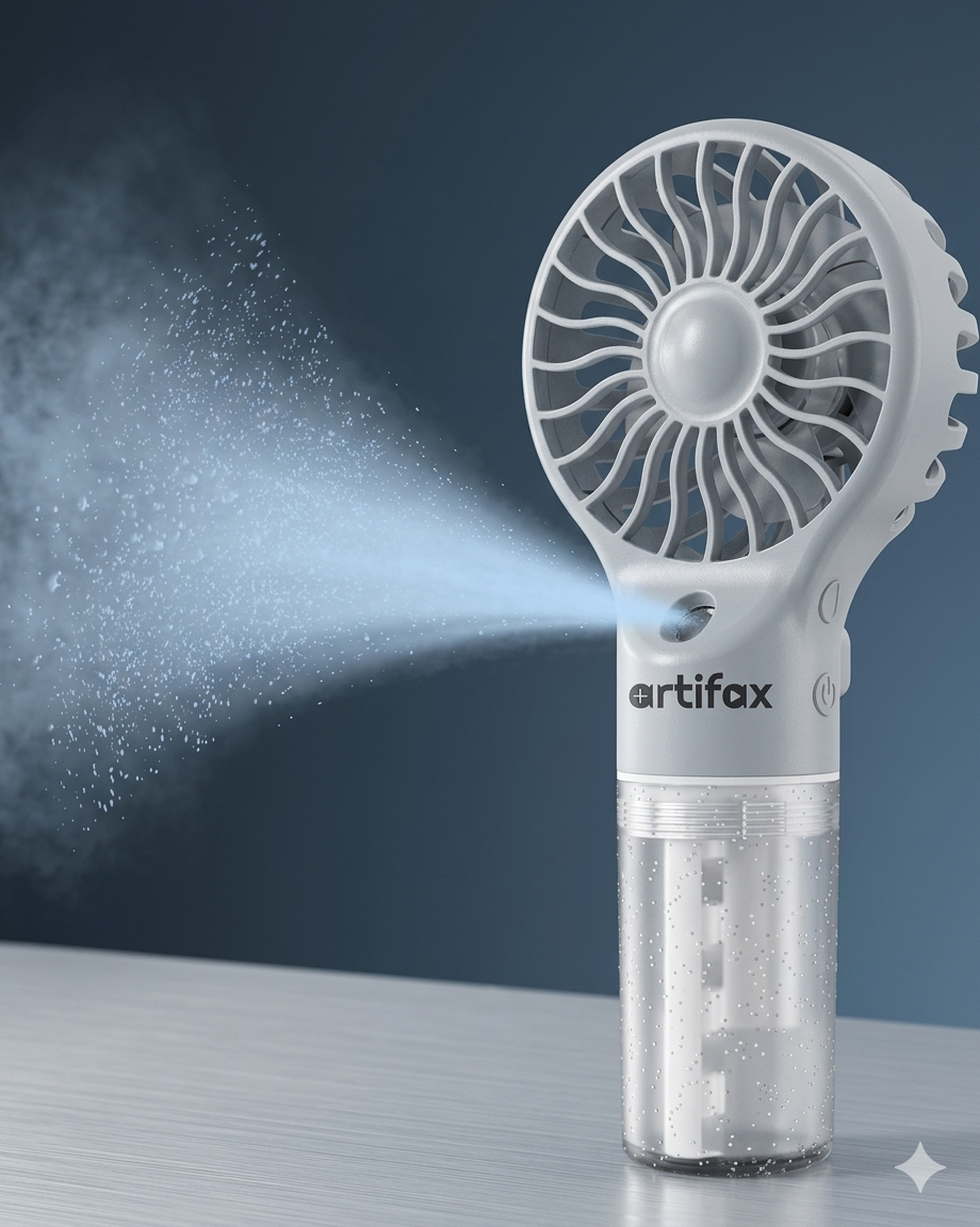 Portable Rechargeable Spray Mini Fan with Water Mist Cooling