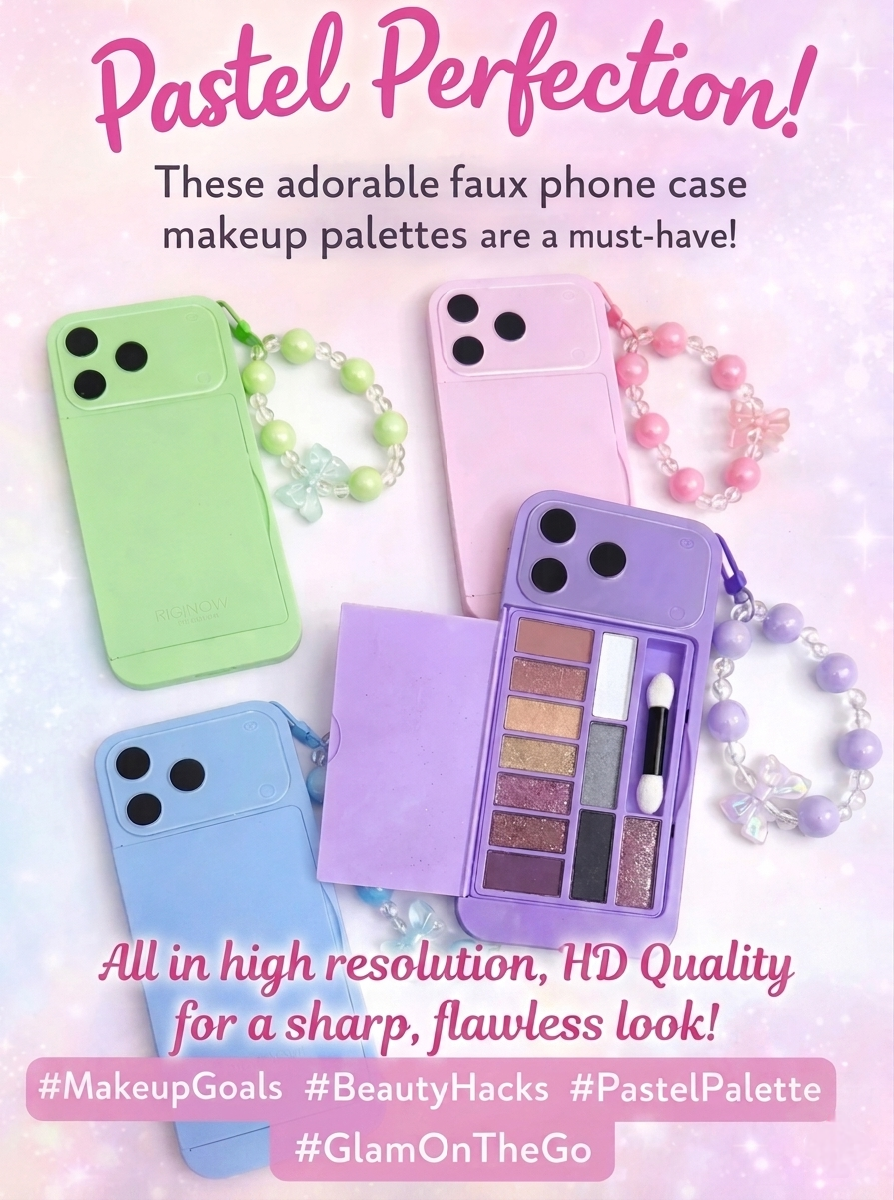 Viral iPhone-Style Eyeshadow Palette ✨ (12 Shades) with Mirror & Brush