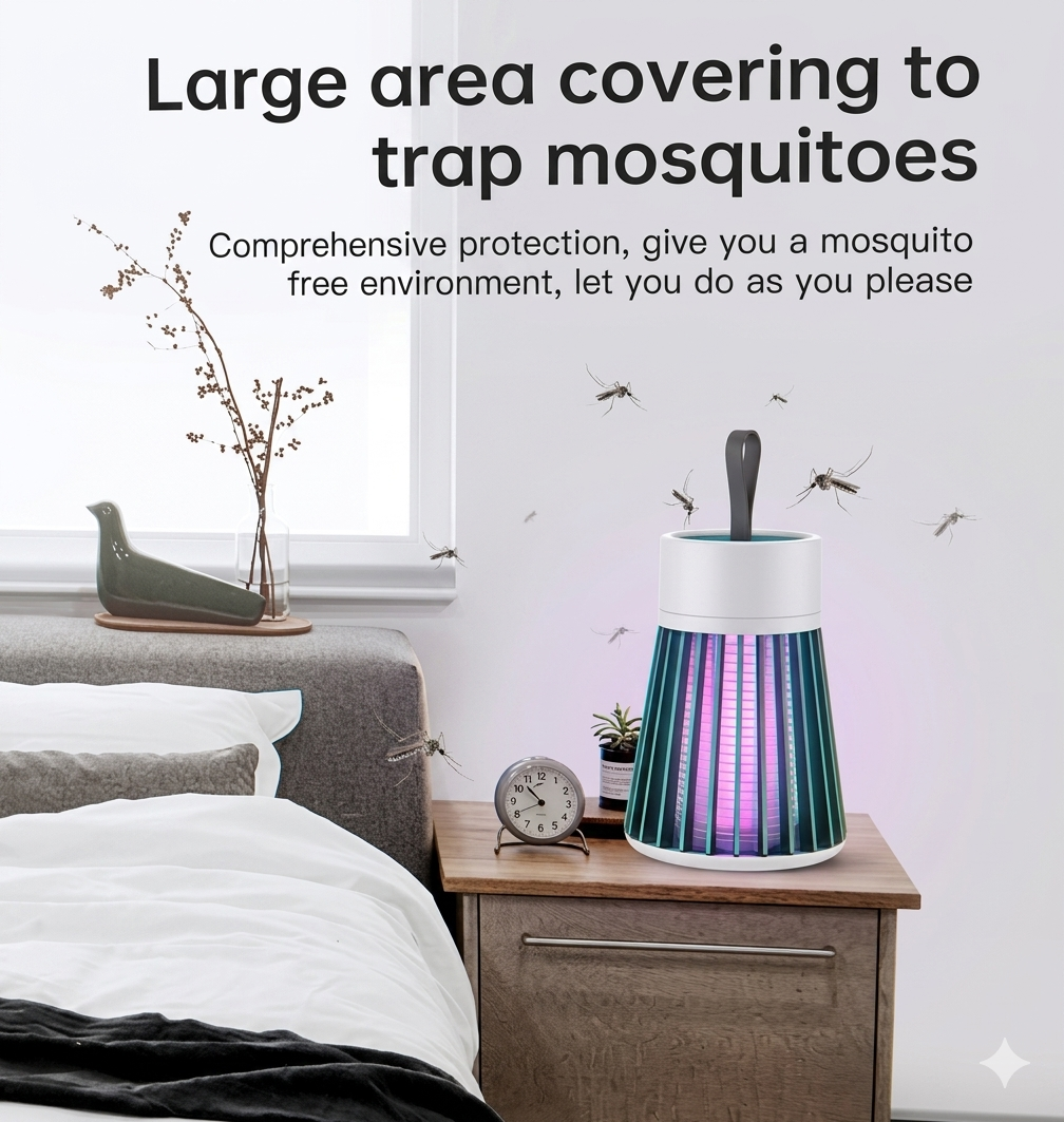 🦟 Rechargeable Mosquito Killer Lamp – Safe, Silent & Powerful Protection