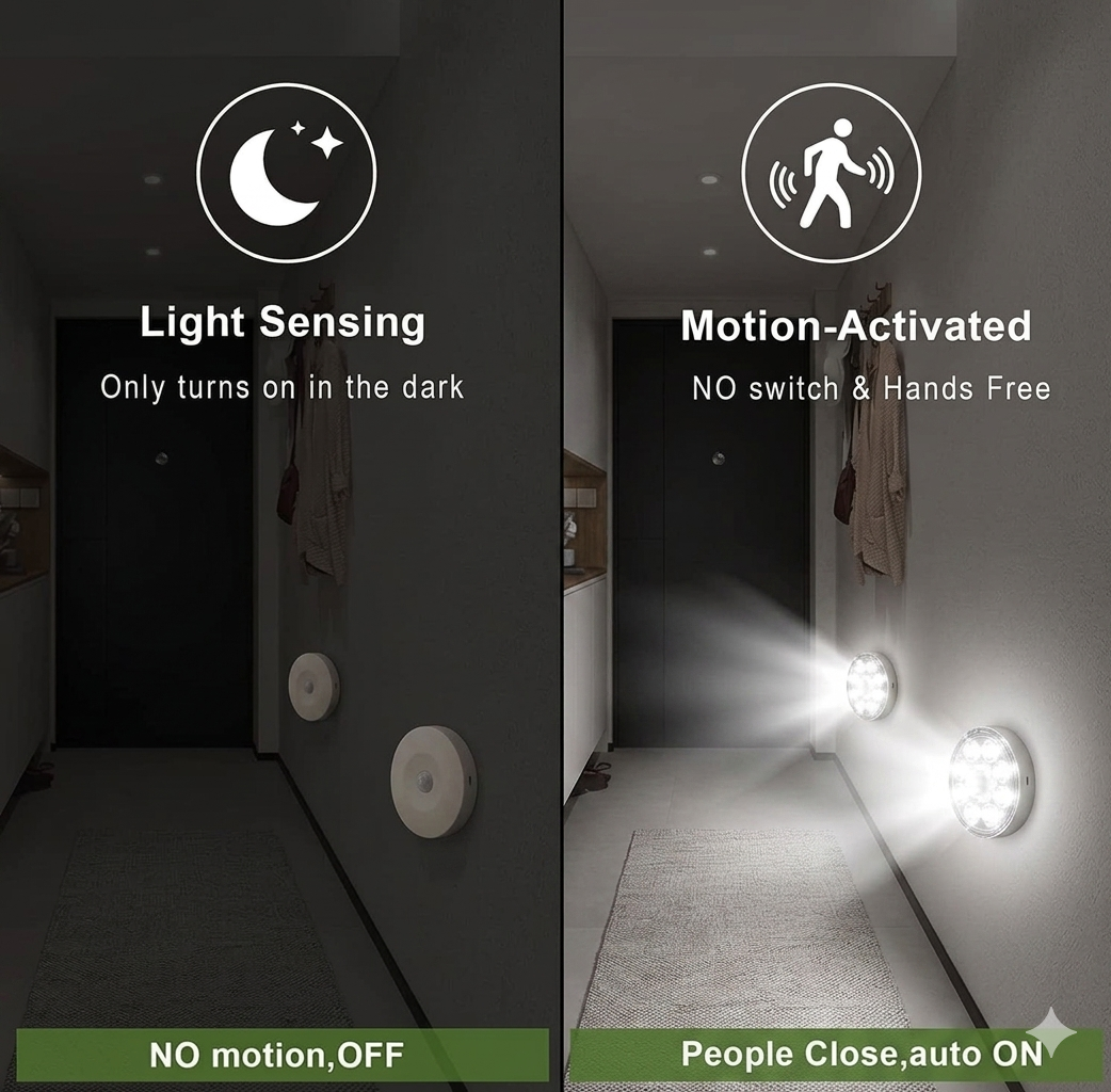 360° Motion Sensor LED Light – Portable & Magnetic Night Light