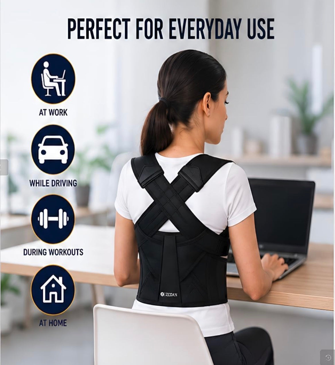 Posture Corrector Free Size | Back Straightener & Shoulder Support Belt for Men & Women