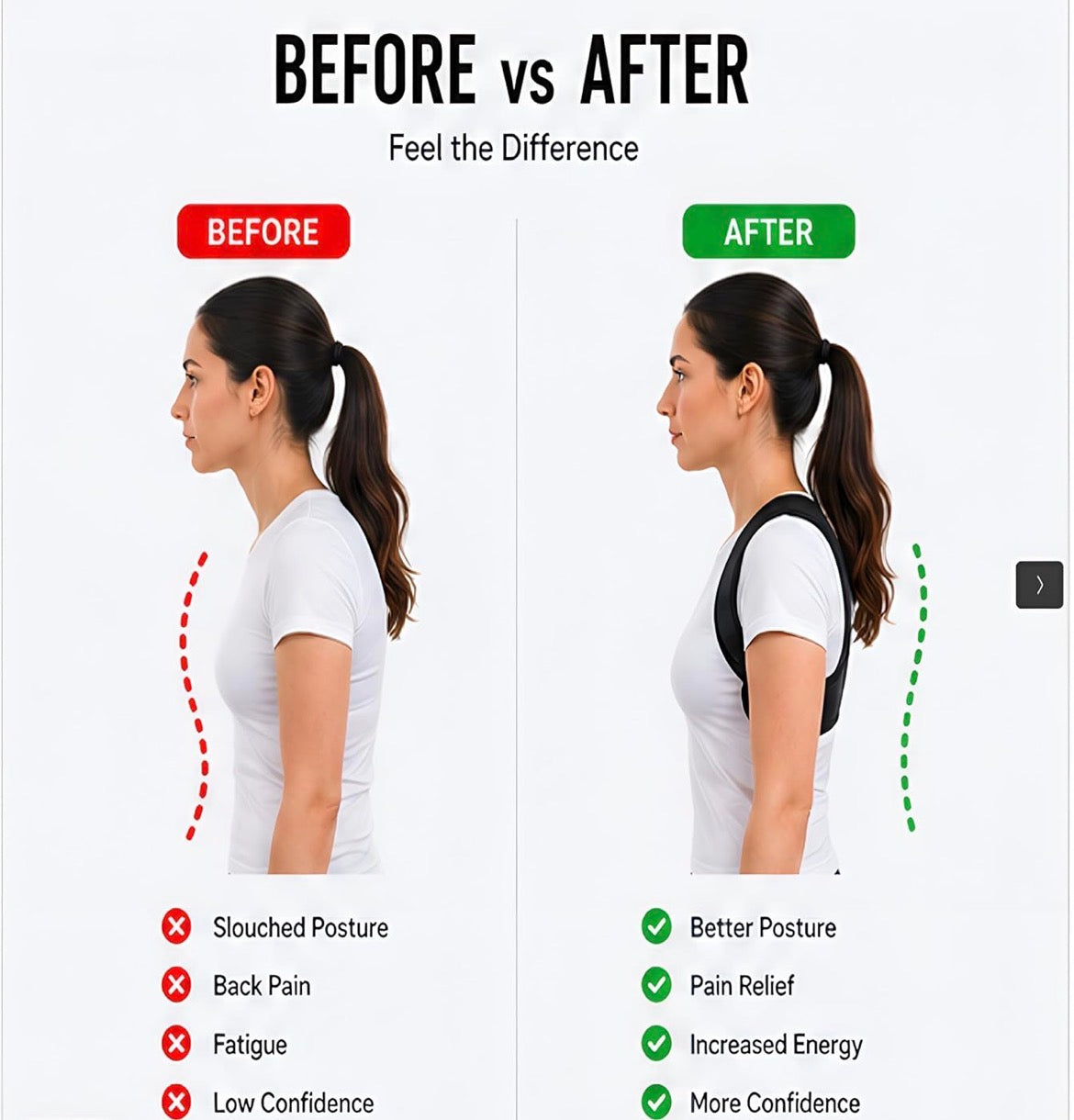 Posture Corrector Free Size | Back Straightener & Shoulder Support Belt for Men & Women