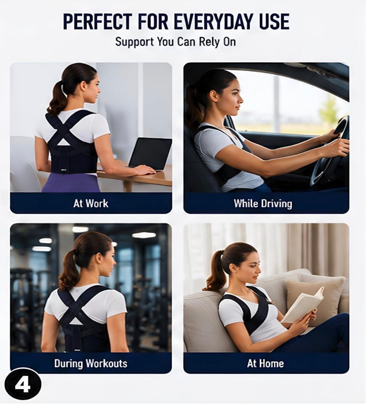 Posture Corrector Free Size | Back Straightener & Shoulder Support Belt for Men & Women