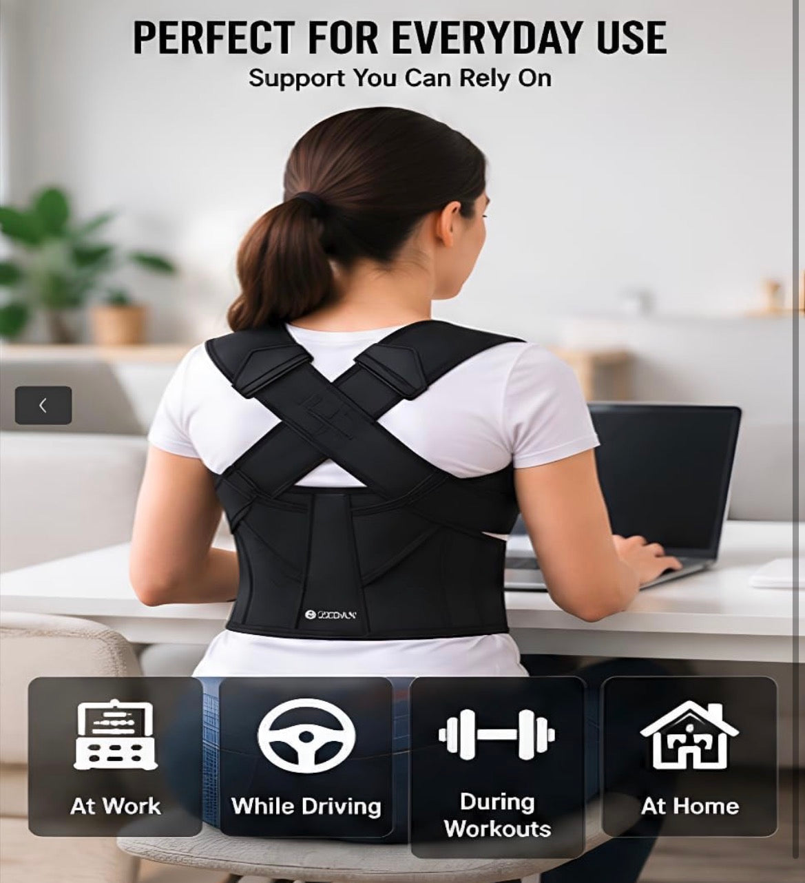 Posture Corrector Free Size | Back Straightener & Shoulder Support Belt for Men & Women