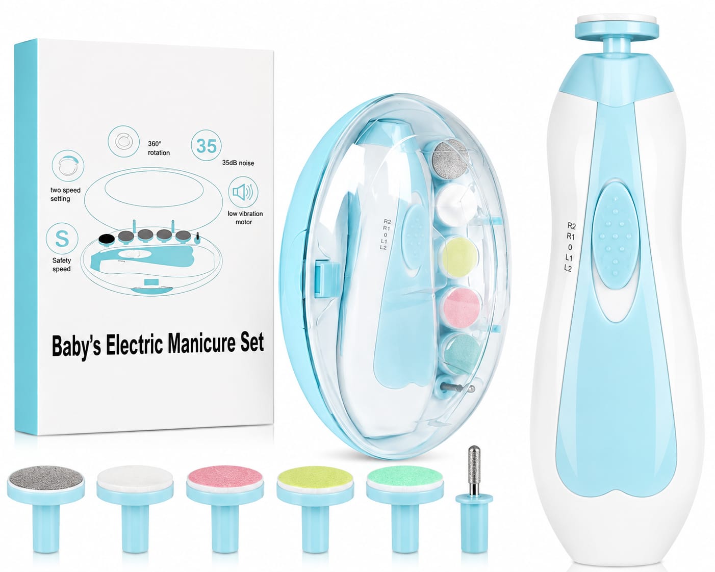 👶 Baby Electric Nail Trimmer with LED Light | Newborn & Infant Nail File