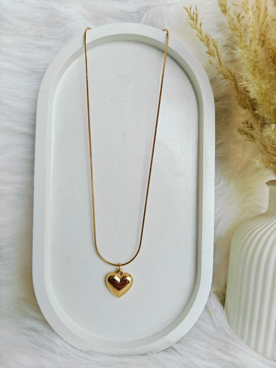 💖 Golden Heart Charm Necklace – Elegant Love Pendant ✨