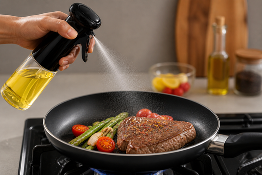 Premium Oil Spray Bottle – 2-in-1 Kitchen Oil Sprayer for Cooking, BBQ & Salad (Leak-Proof, Fine Mist)