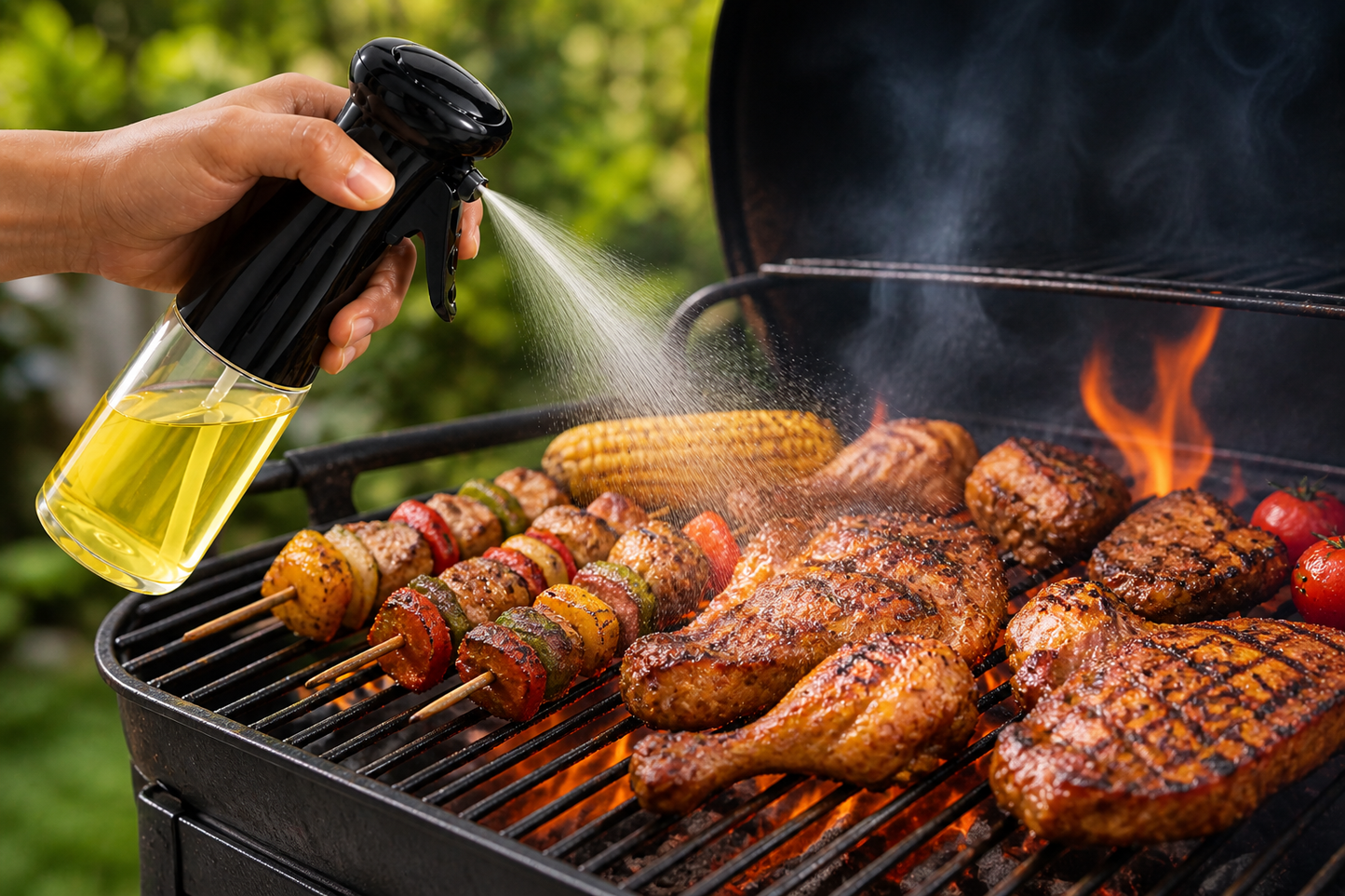 Premium Oil Spray Bottle – 2-in-1 Kitchen Oil Sprayer for Cooking, BBQ & Salad (Leak-Proof, Fine Mist)